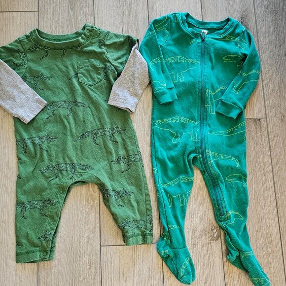 Tea Collection - Layered Sleeve Baby Romper - Sleepers - 3-6 month -  Set of 4 - Picture 3 of 9